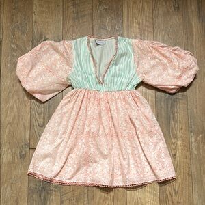 Ash & Eden, Pink and Mint Floral Mini Dress